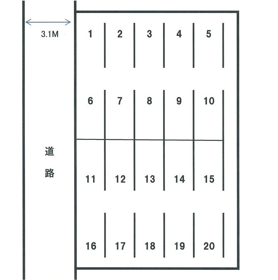 第二三吉駐車場の駐車配置図
