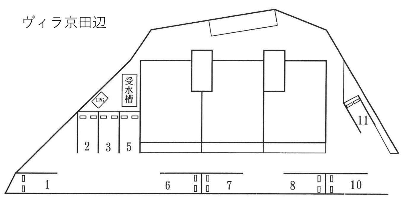 ヴィラ京田辺の駐車配置図