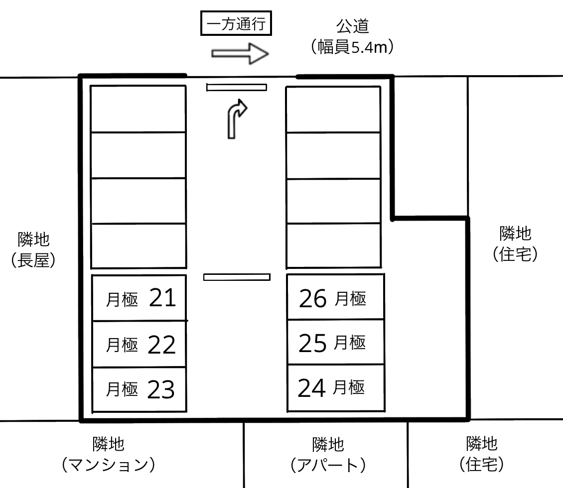 草薙町１丁目第３の駐車配置図