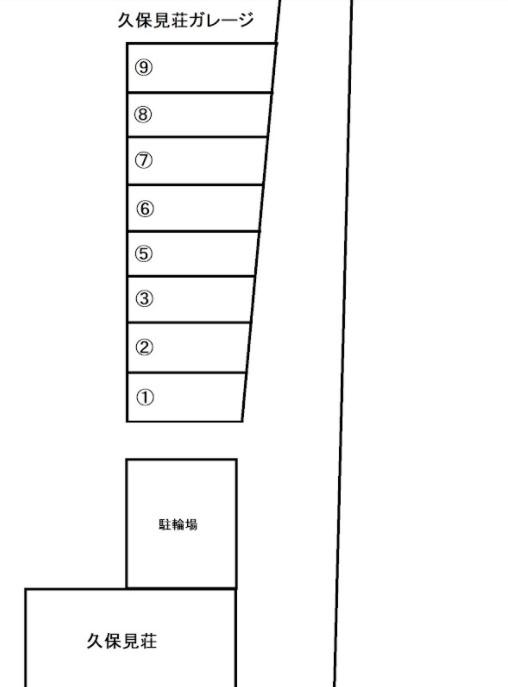 久保見荘ガレージの駐車配置図