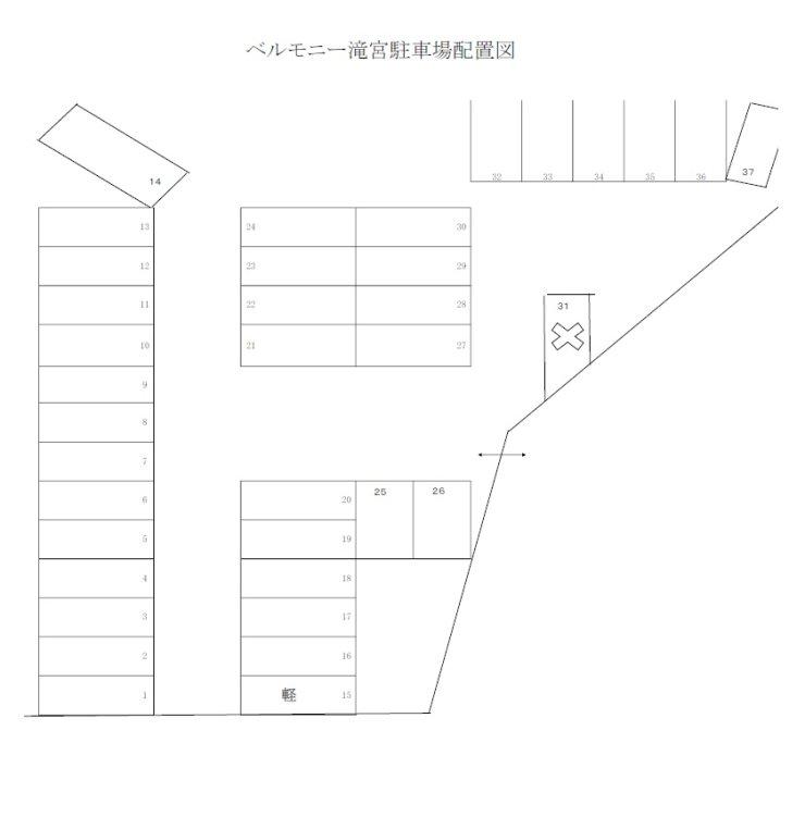 ベルモニー滝宮駐車場の駐車配置図