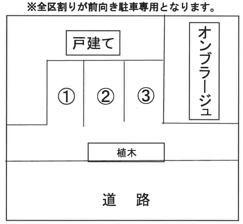 石田第３駐車場の駐車配置図