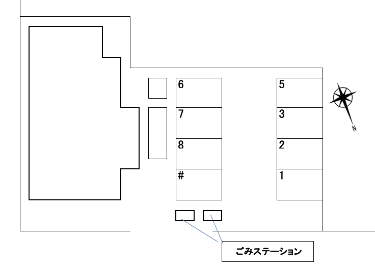 ヴィラ弥生の駐車配置図