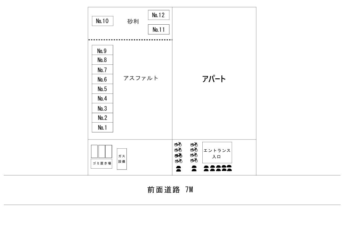 十余二2丁目駐車場の駐車配置図