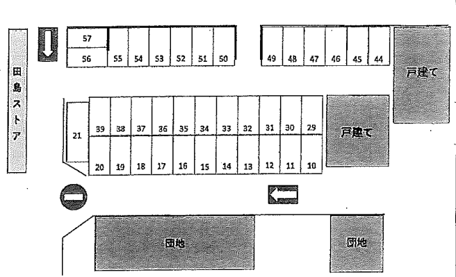 田島２丁目駐車場の駐車配置図