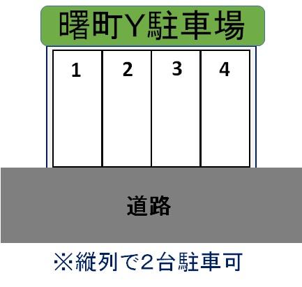 曙町Ｙ(ﾜｲ)駐車場の駐車配置図