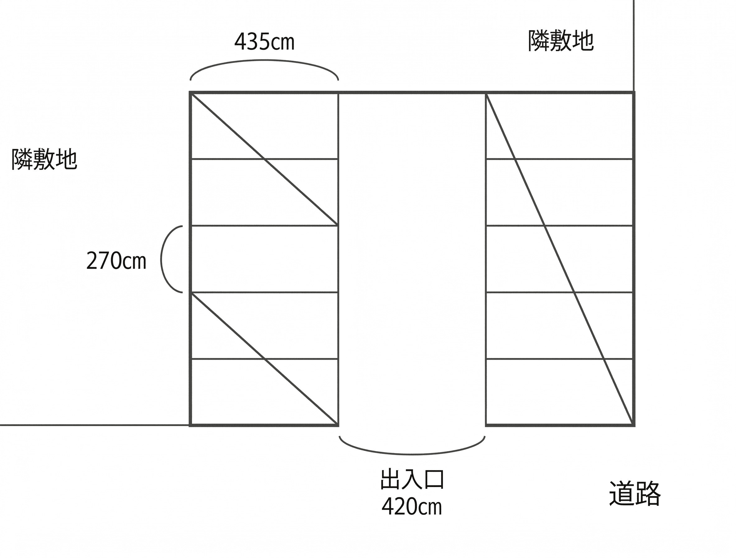 三沢２丁目駐車場の駐車配置図