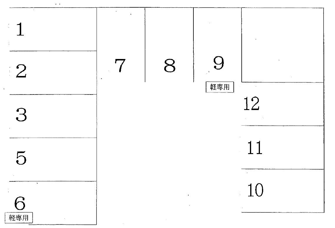 京町3丁目月極駐車場の駐車配置図
