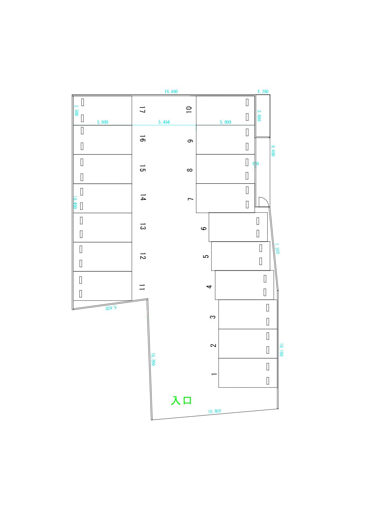 中央本町1丁目第2駐車場の駐車配置図