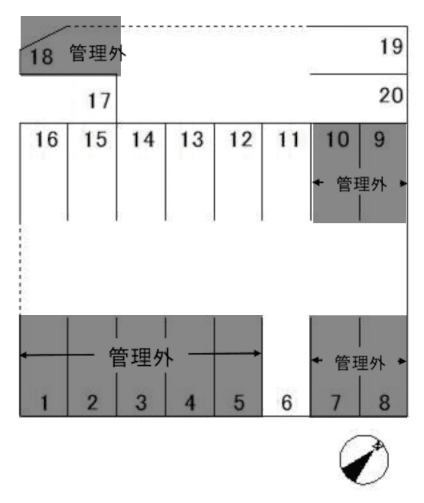 大林町11丁目駐車場の駐車配置図