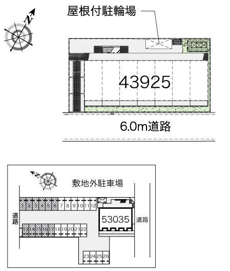 ドリーム金子(43925)　敷地外駐車場の駐車配置図