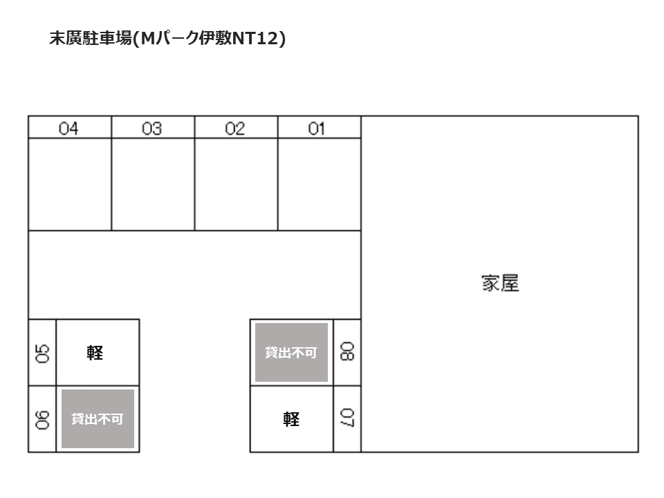 末廣駐車場(Mパーク伊敷NT12)の駐車配置図