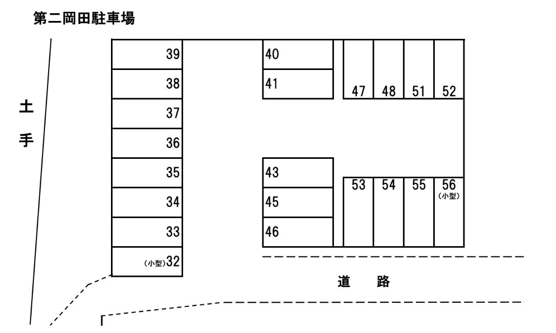 第二岡田駐車場の駐車配置図