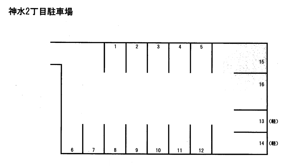 神水2丁目月極駐車場の駐車配置図