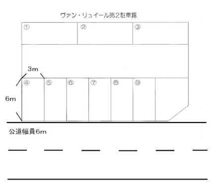 ヴァン・リュイール第2駐車場の駐車配置図