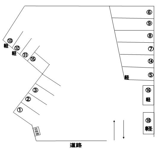 大久保駐車場の駐車配置図