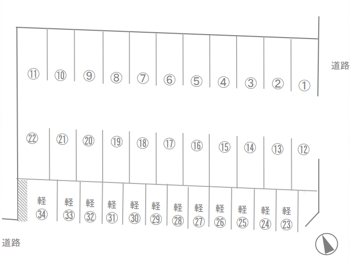南方五丁目駐車場の駐車配置図