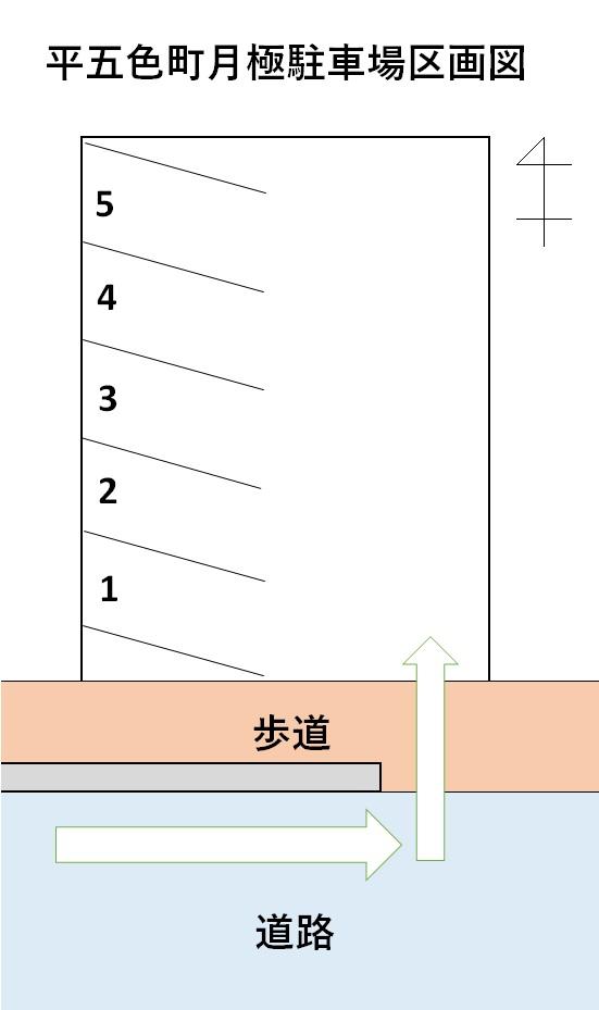 平五色町月極駐車場の駐車配置図