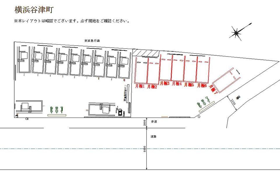 横浜谷津町の駐車配置図