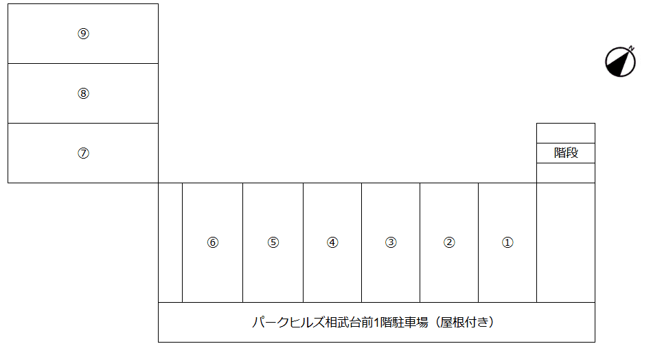 パークヒルズ相武台前　駐車場の駐車配置図