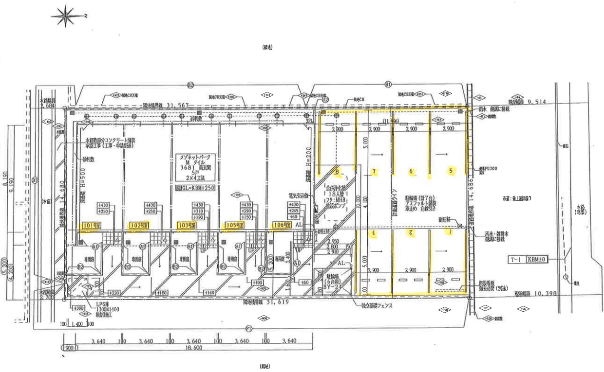 ＢＬＵＥ ＲＯＳＥの駐車配置図