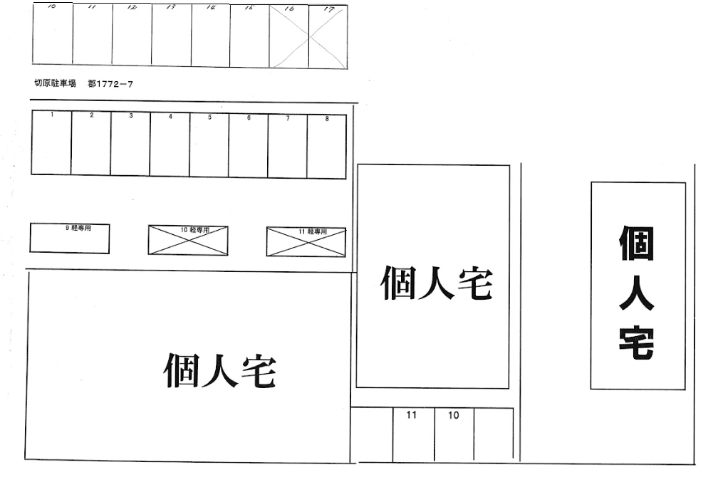 第2切原駐車場の駐車配置図