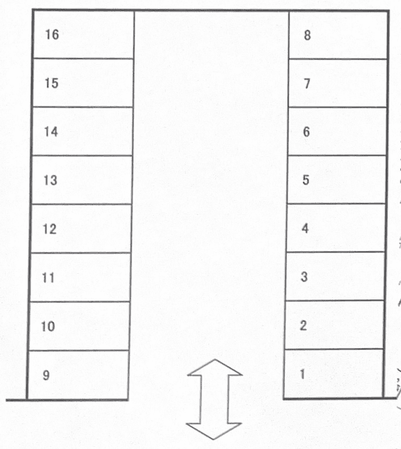 曳馬駐車場の駐車配置図