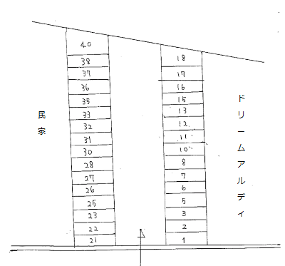 増本ガレージの駐車配置図