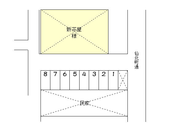 仙北３丁目月極駐車場の駐車配置図