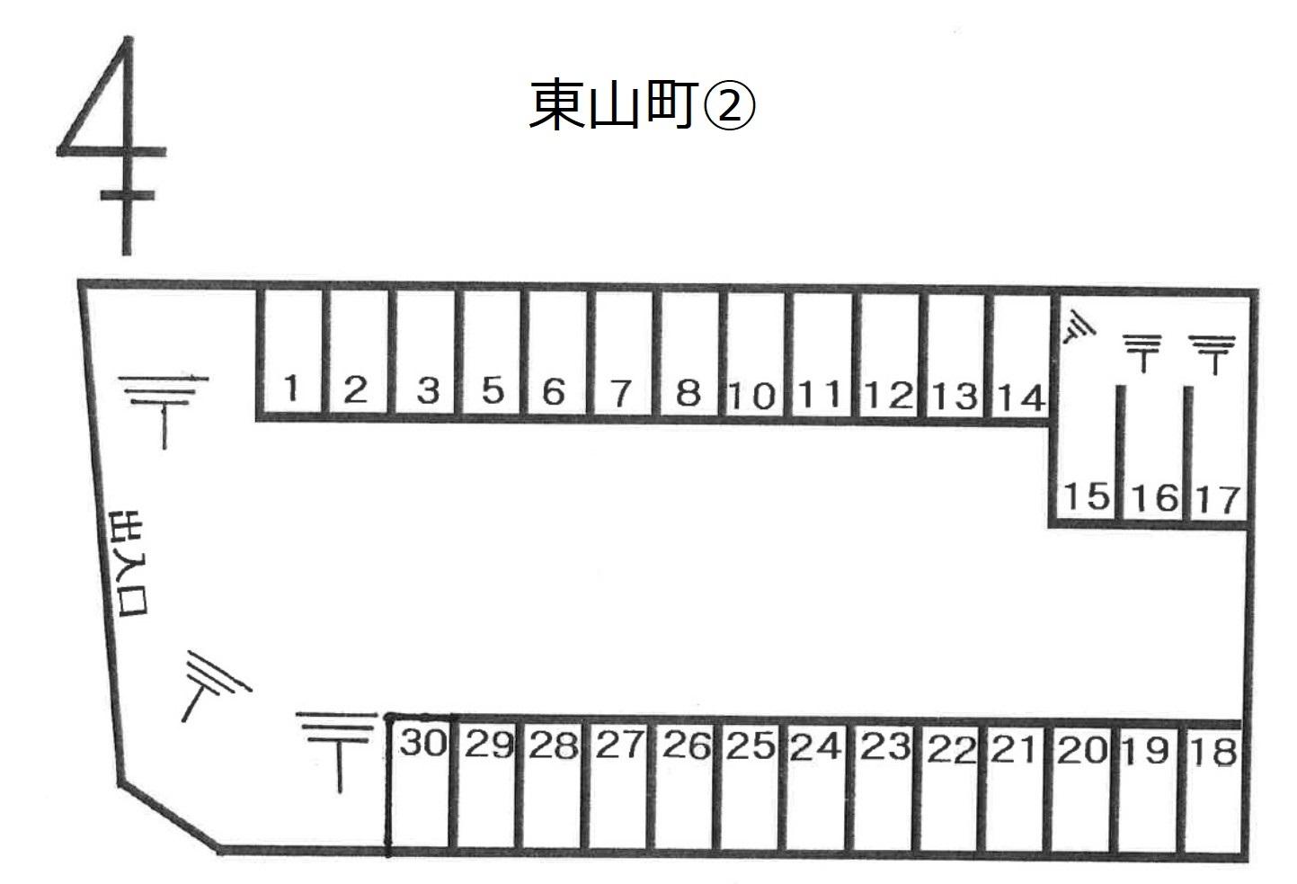 東山町②の駐車配置図