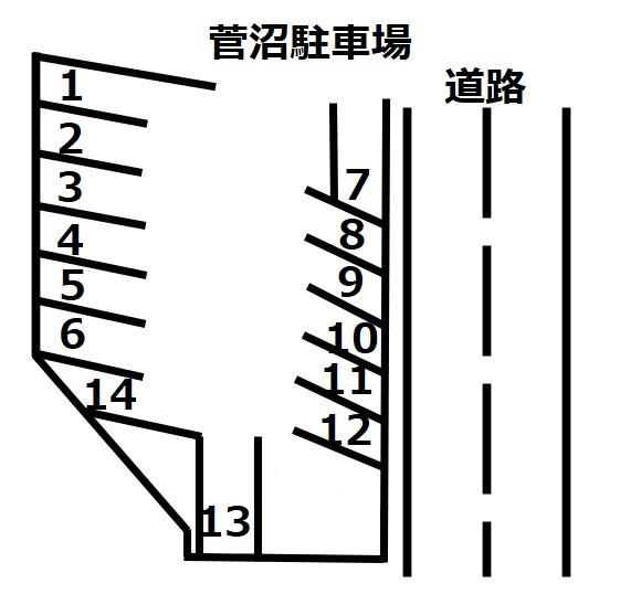 菅沼駐車場の駐車配置図