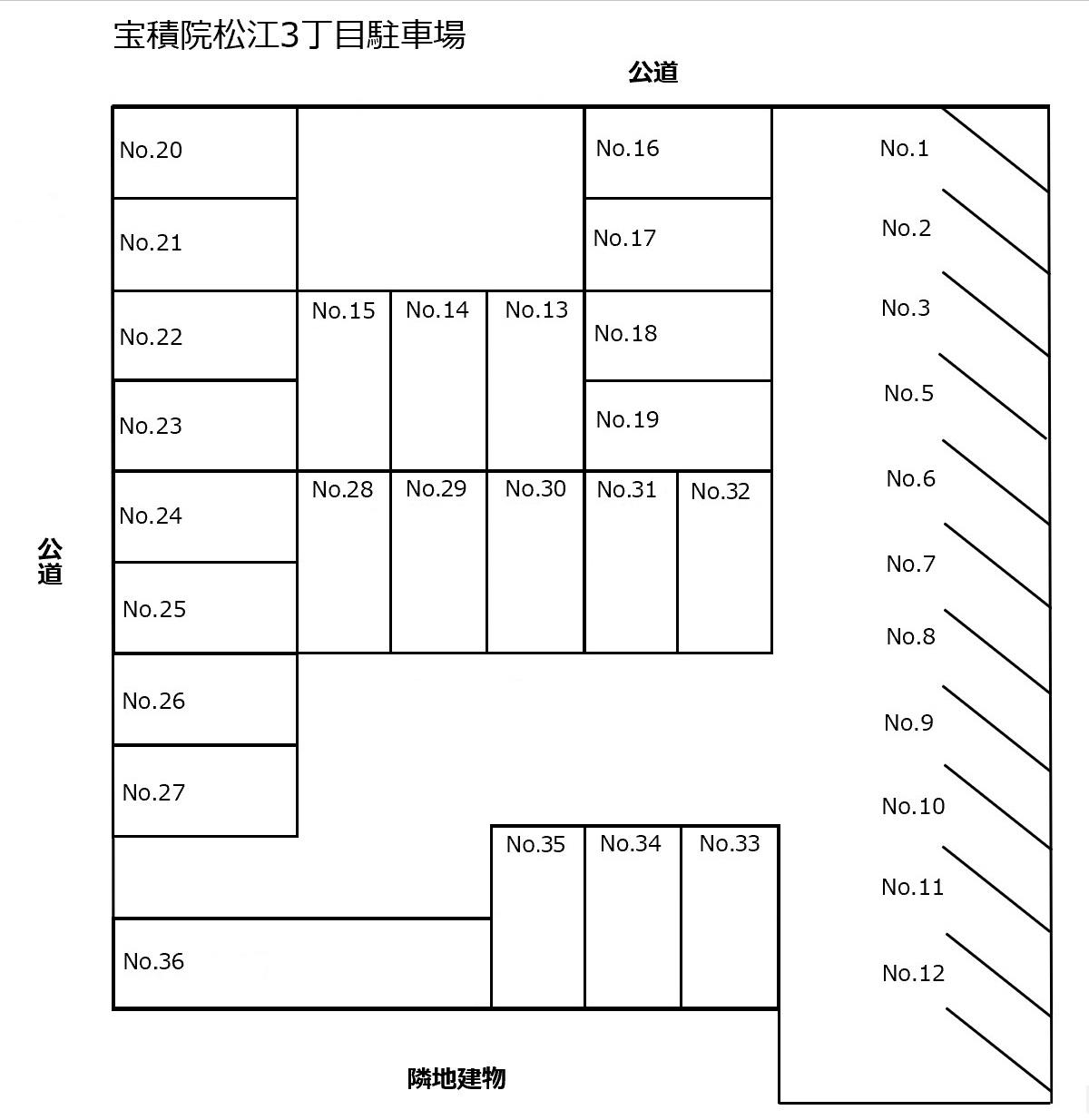 宝積院松江3丁目駐車場の駐車配置図