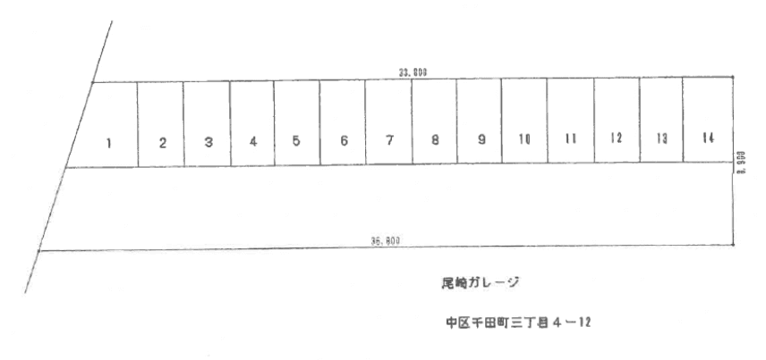尾崎ｶﾞﾚｰｼﾞの駐車配置図