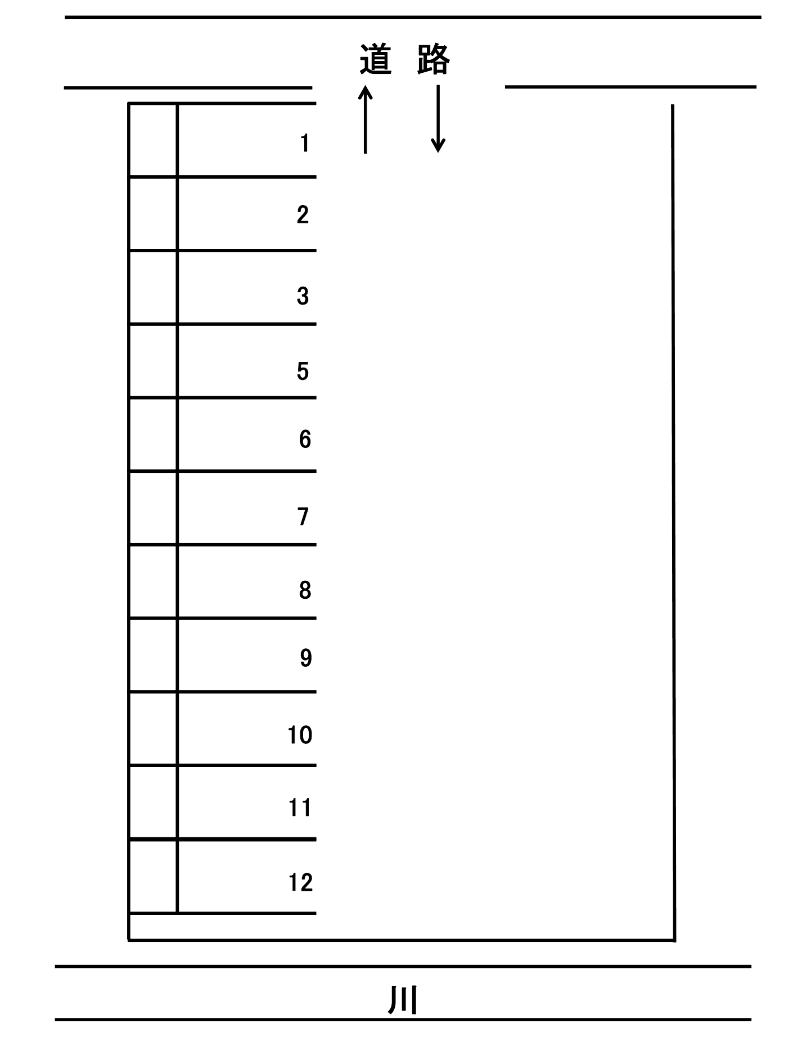 北田町月極駐車場の駐車配置図