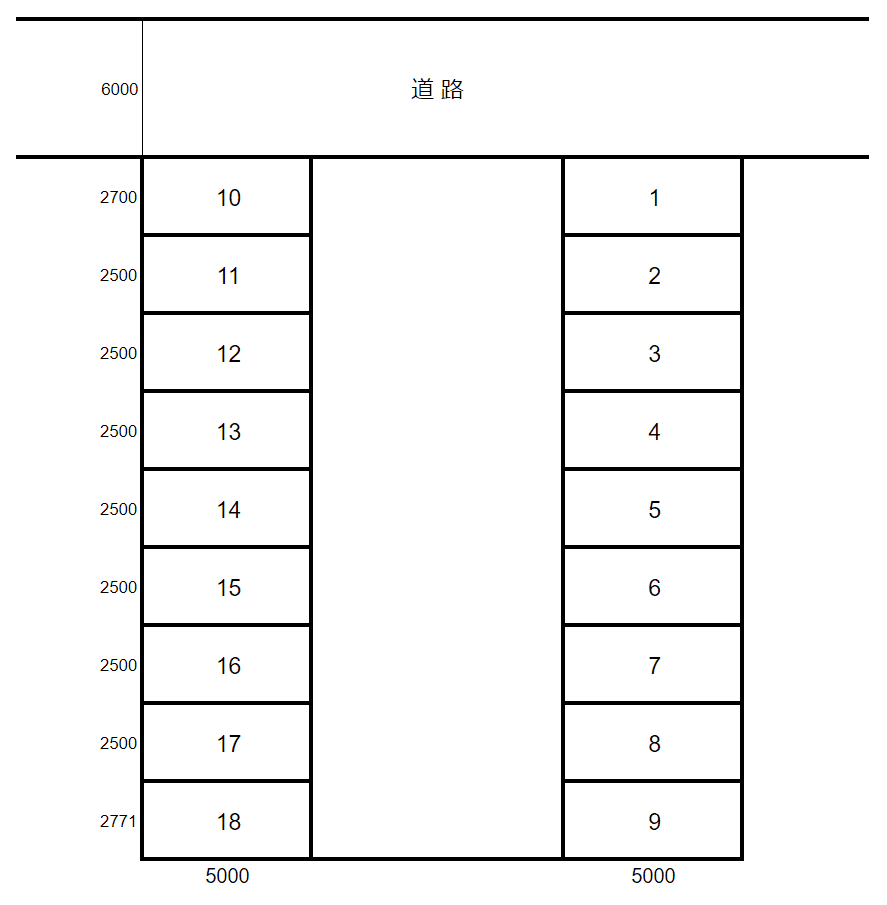 小川町金政第2駐車場の駐車配置図