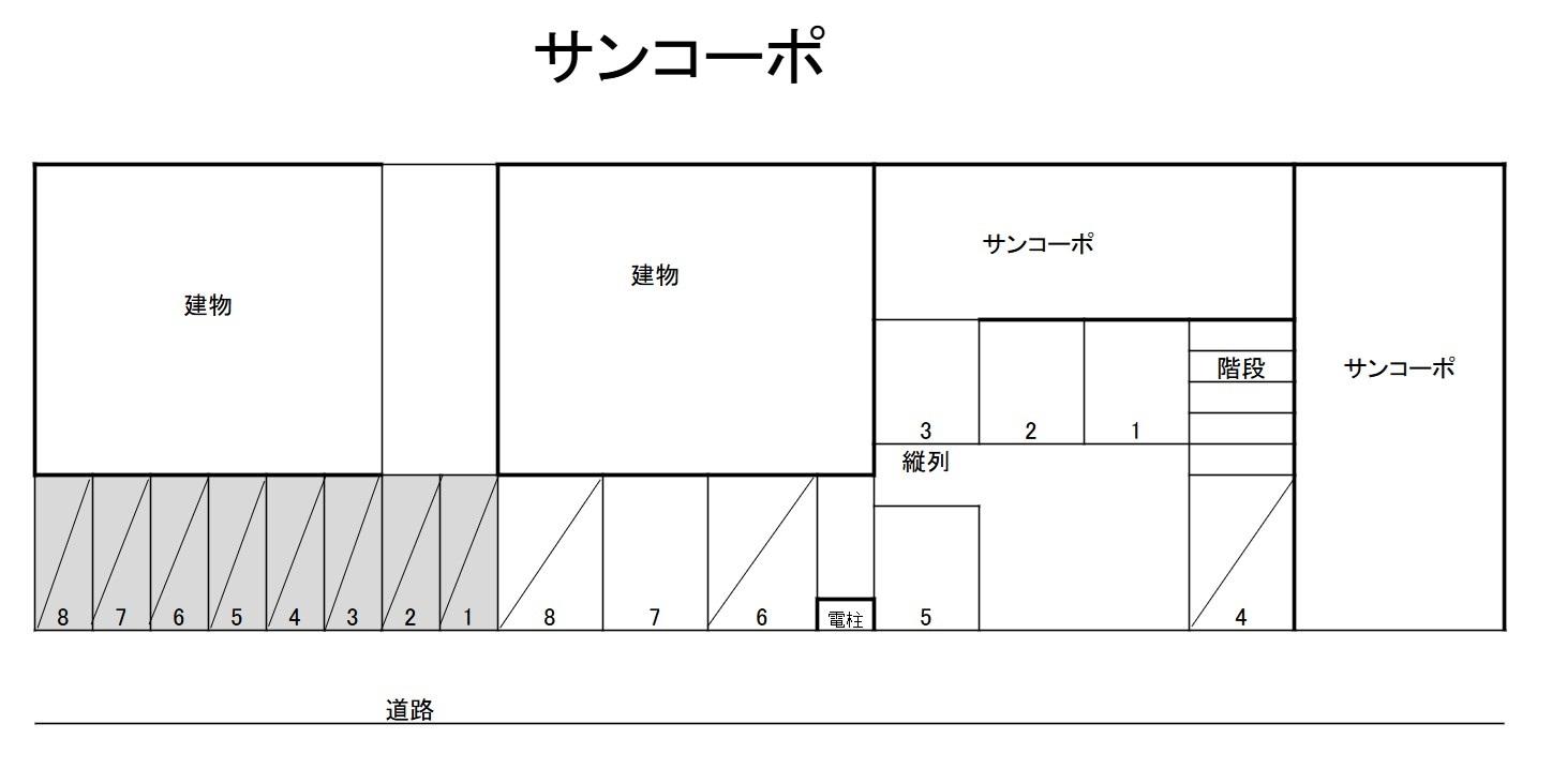 サンコーポの駐車配置図