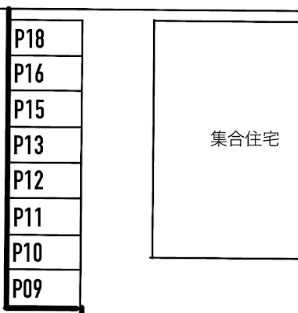 パレスさとうⅡ駐車場の駐車配置図