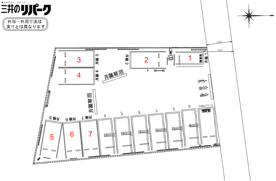 三ツ沢上町駅前第２の駐車配置図