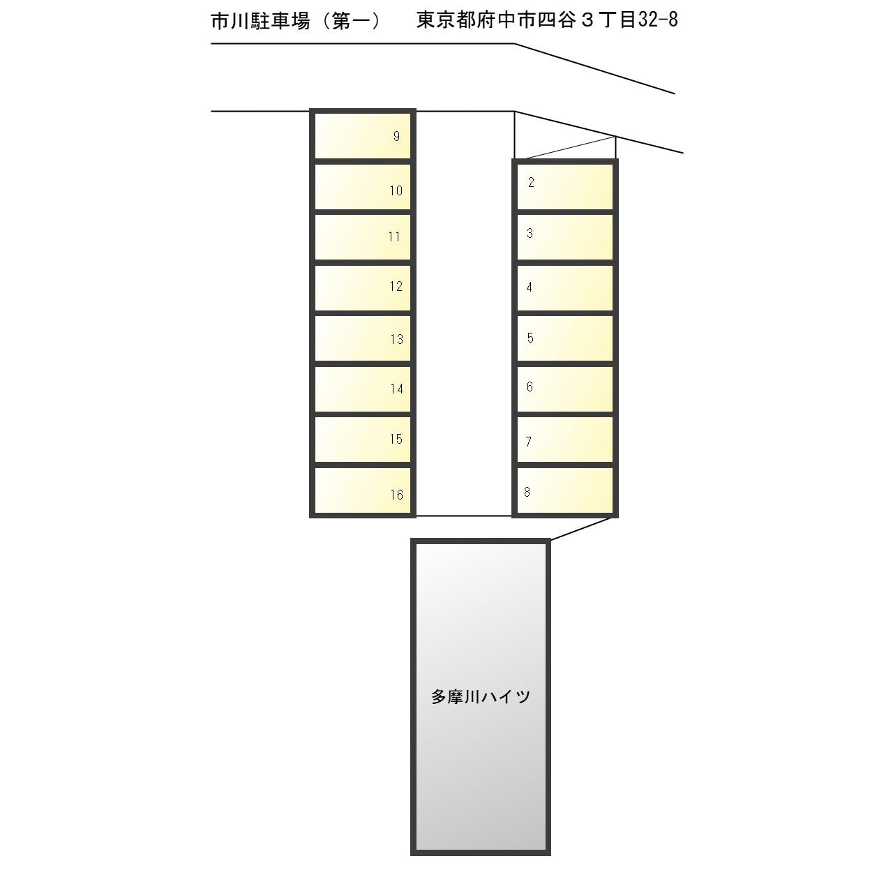 市川駐車場（第一）の駐車配置図
