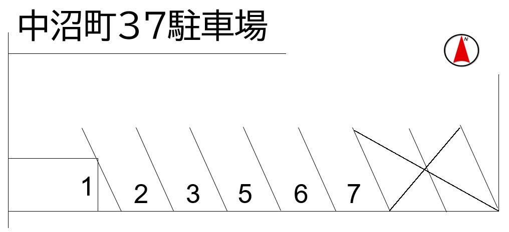 中沼町37駐車場の駐車配置図