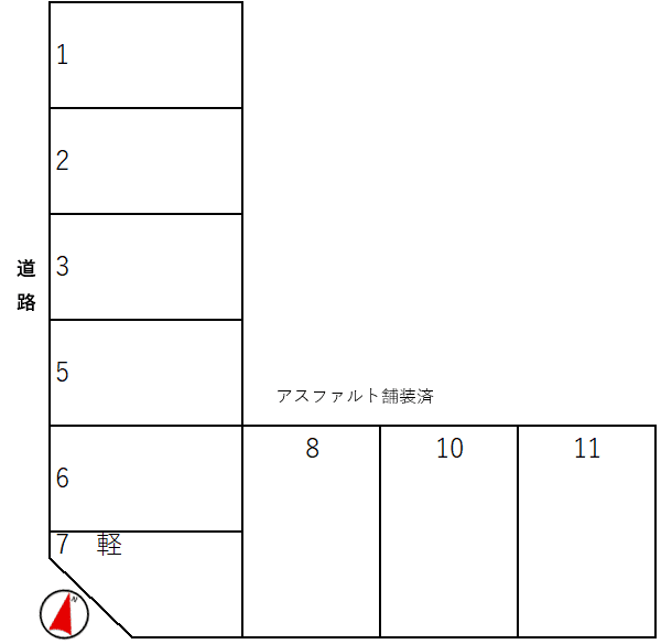松沢パーキングの駐車配置図