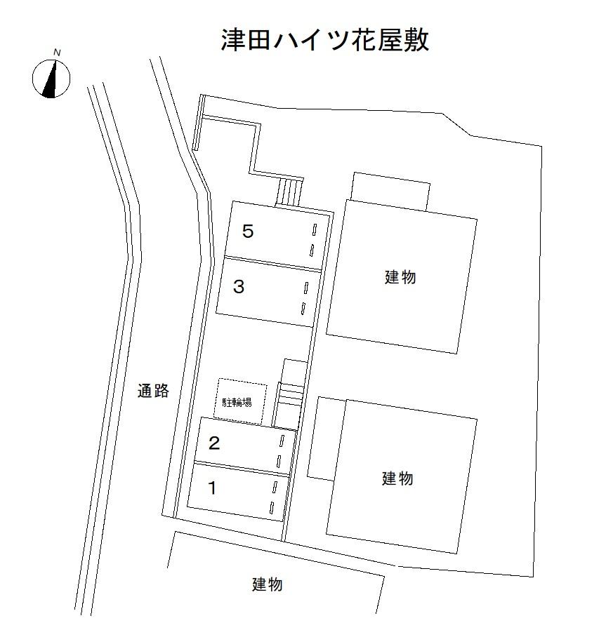 津田ハイツ花屋敷の駐車配置図