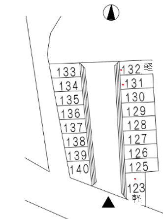 第2長谷川駐車場の駐車配置図