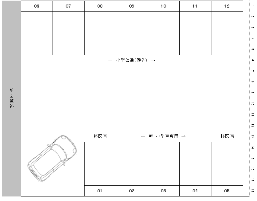 Ｍパーク小松原２の駐車配置図