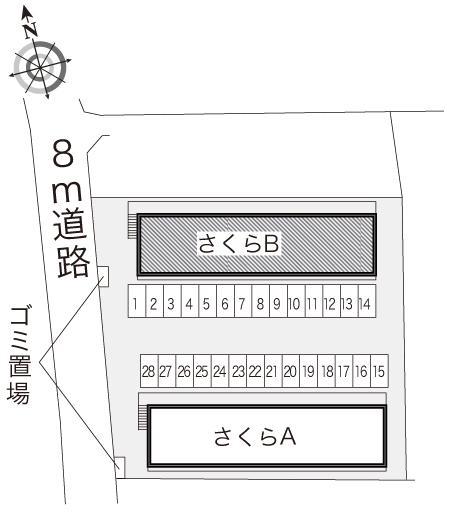 さくらＢ(17564)の駐車配置図