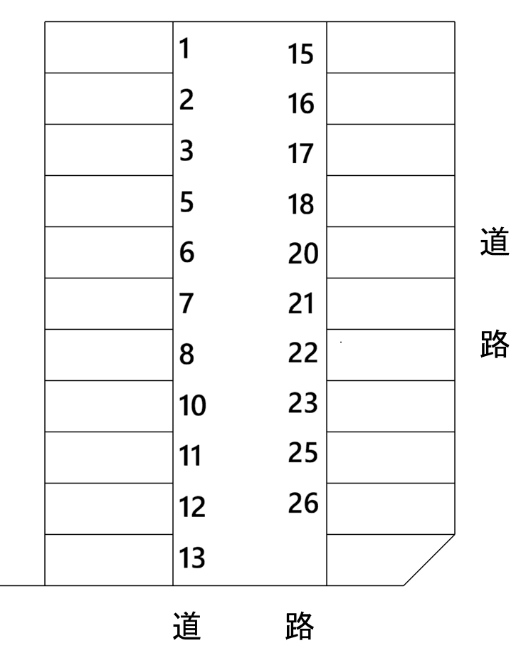 豊田市河合町1丁目貸駐車場の駐車配置図