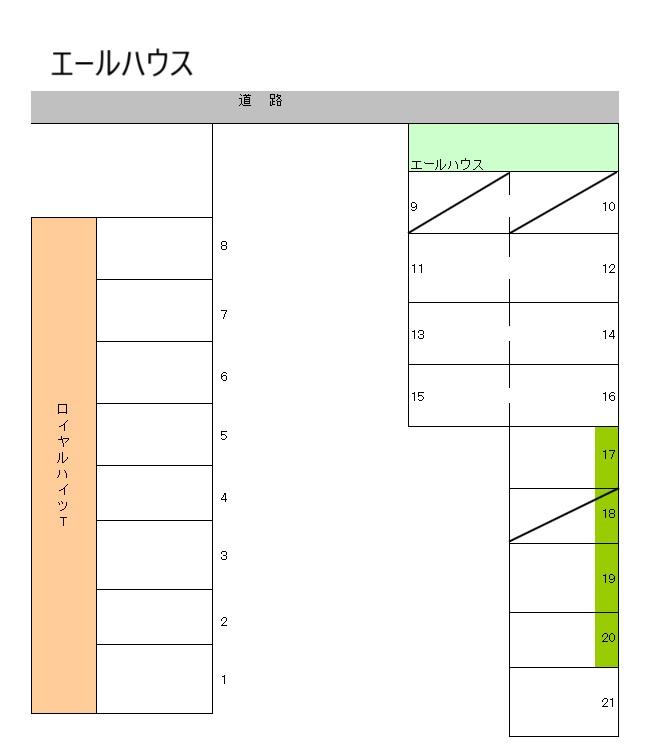 エールハウスの駐車配置図