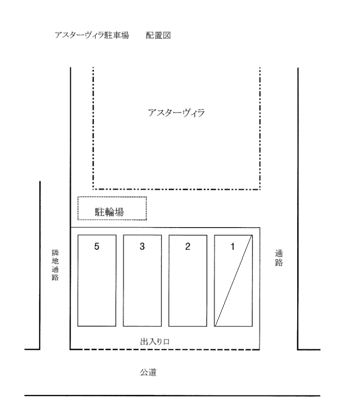 アスターヴィラ駐車場の駐車配置図