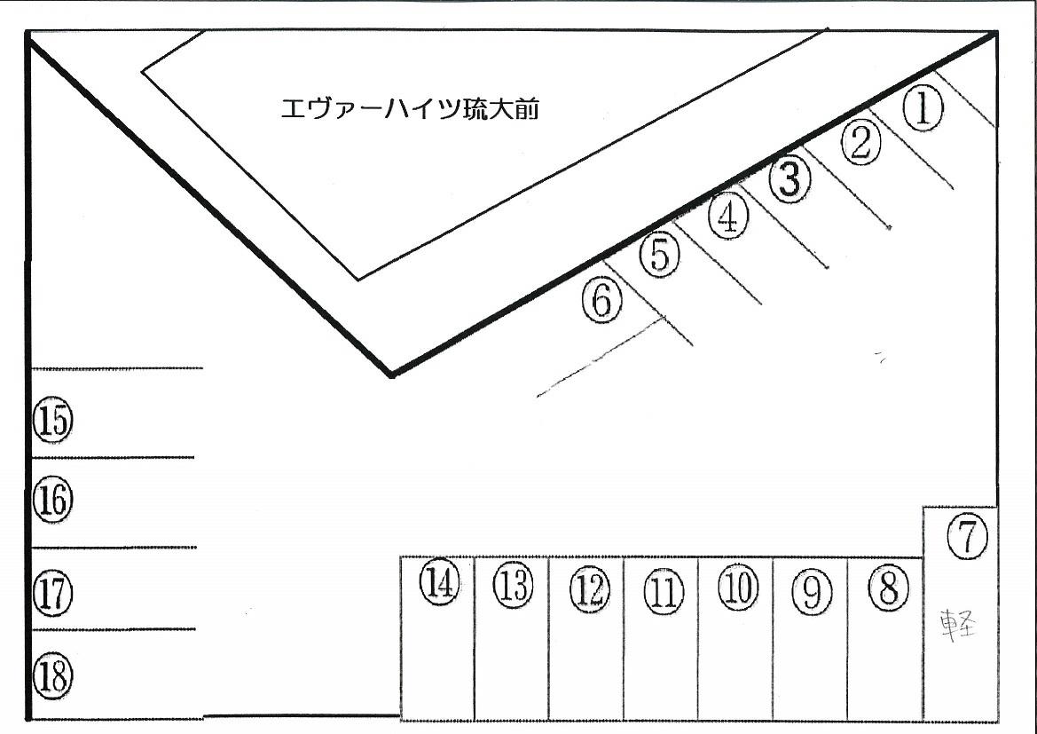 エヴァーハイツ契約駐車場の駐車配置図