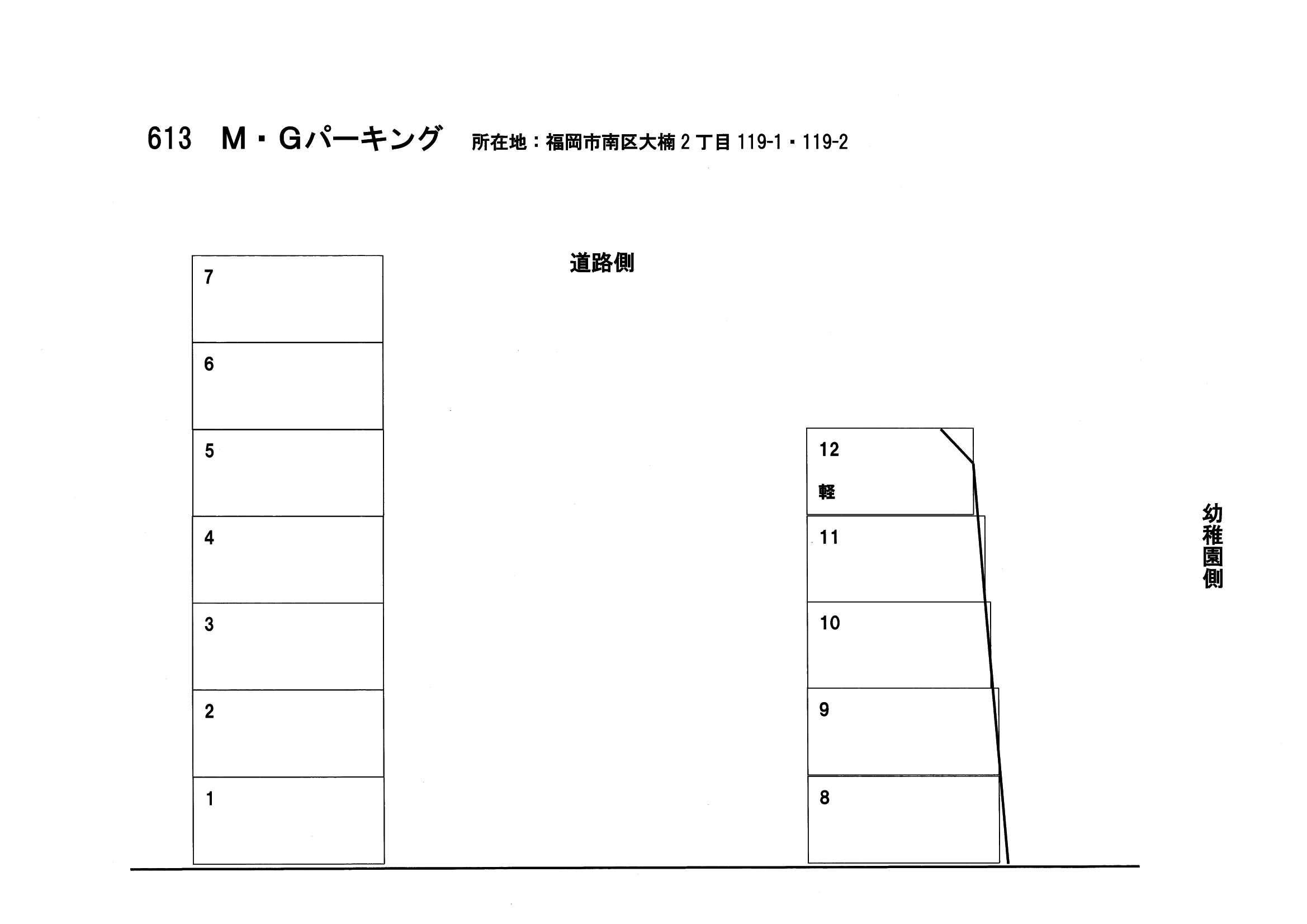 Ｍ・Ｇパーキングの駐車配置図